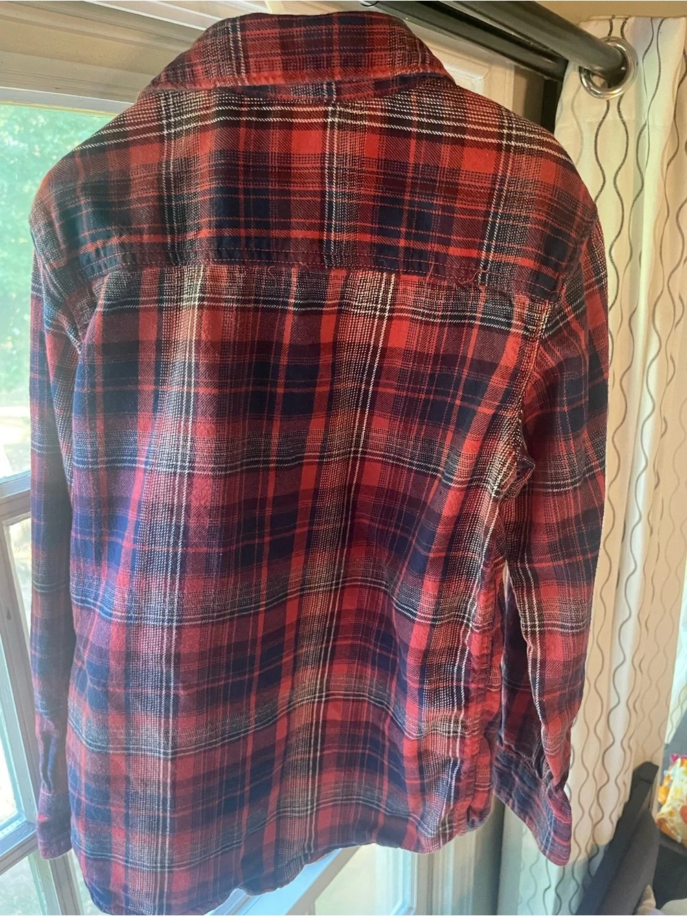 Carter's Red and Blue Plaid Button-Down Flannel Shirt